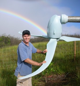 Maui wind turbine rainbow